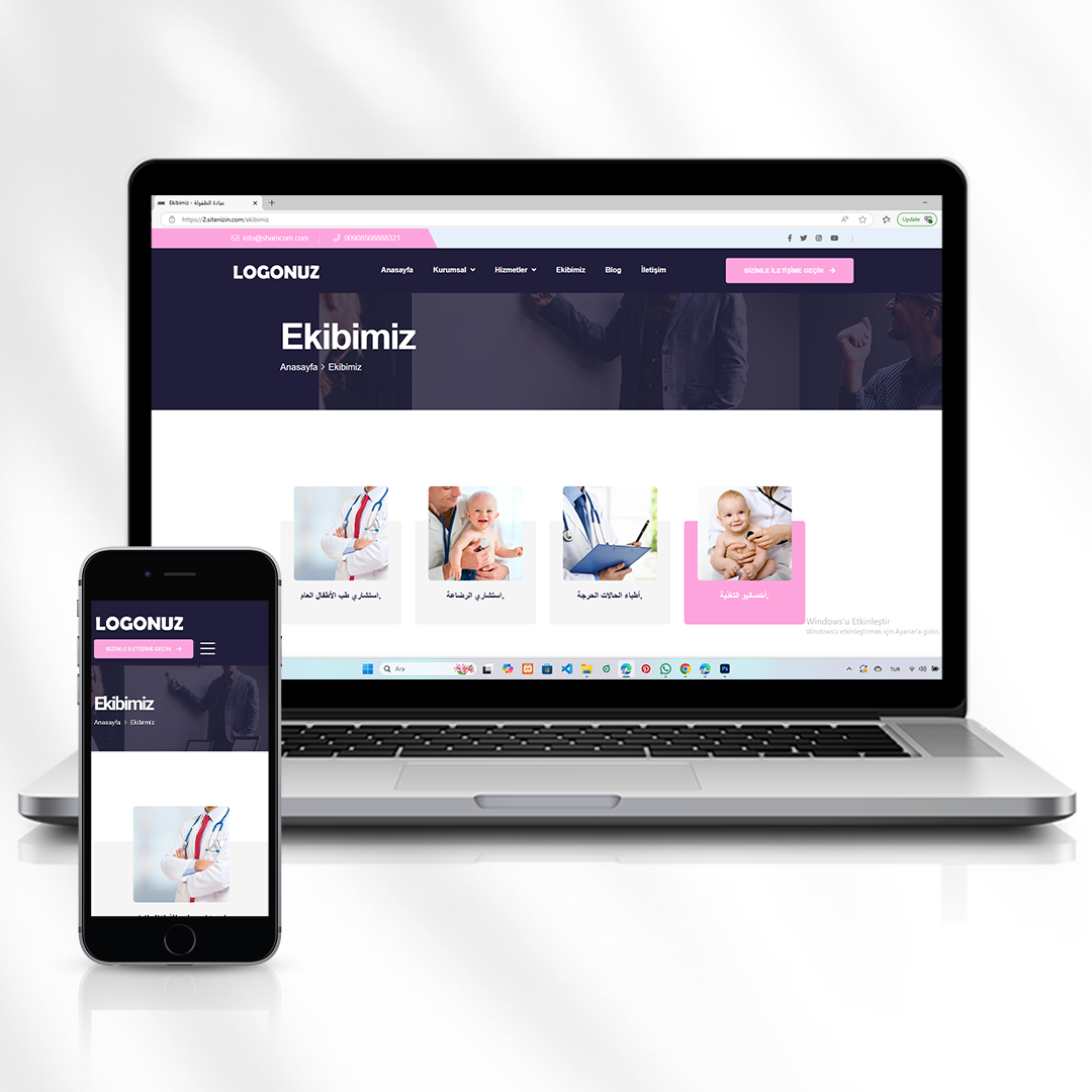 Doktorlar, Klinikler ve Tıp Merkezleri İçin Hazır Hizmet Web Sitesi Kod 2.sitenizin.com