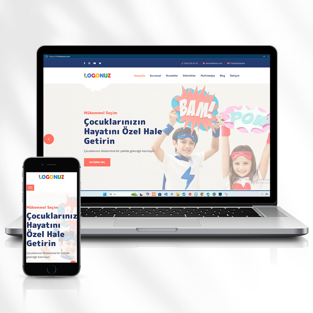 Kreş ve Anaokulu Tanıtım Web Sitesi  114.sitenizin.com