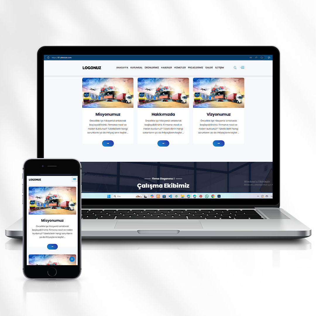 Kurumsal Nakliyat ve Taşımacılık Hizmetleri Web Sitesi  81.sitenizin.com