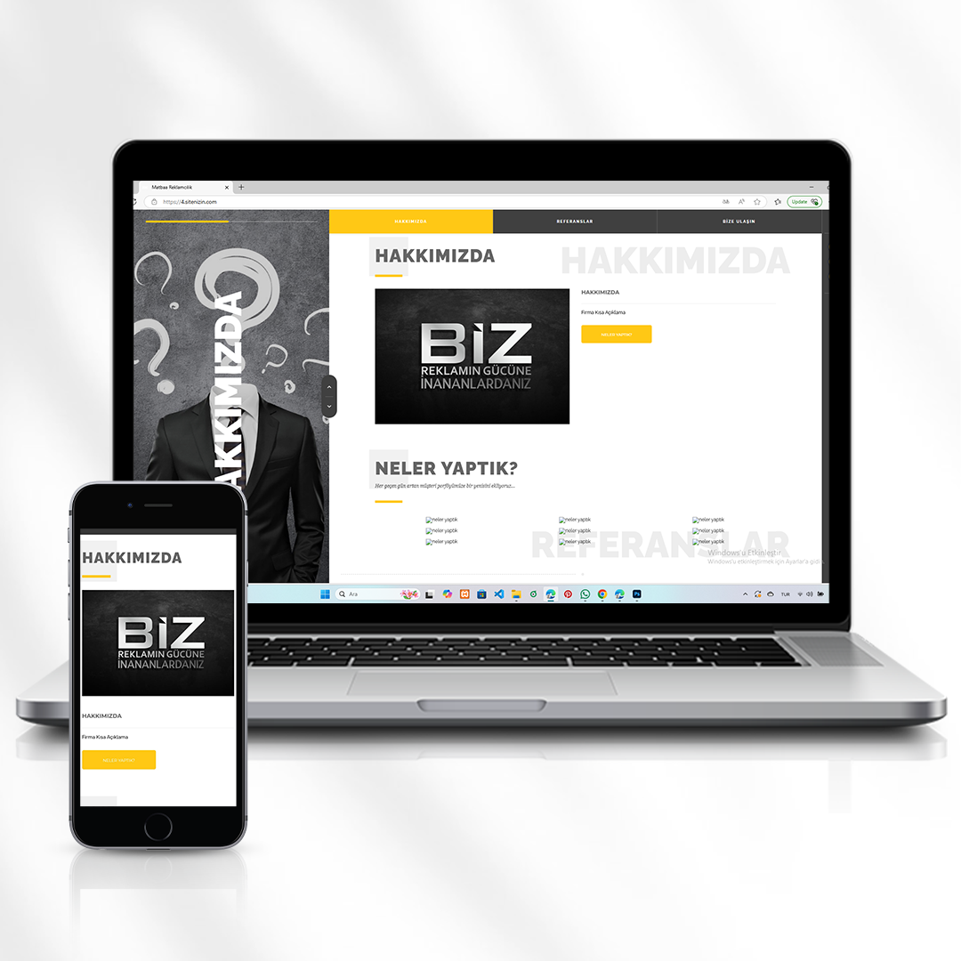 Matbaa Reklam ve Grafik Tasarım Ofisleri İçin Hazır Tanıtım Web Sitesi Kod 4.sitenizin.com