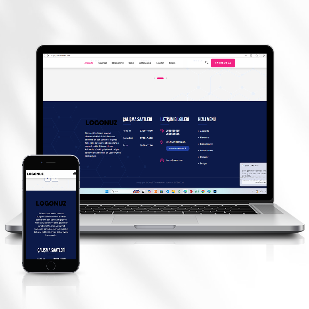 Tıbbi Hizmetler İçin Kurumsal Web Sitesi  24.sitenizin.com