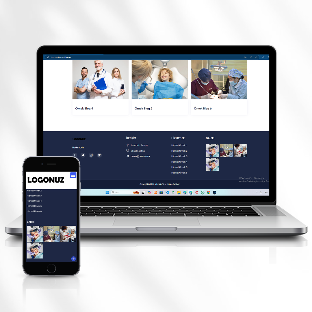 Özel Klinik Web Sitesi  Doktor & Sağlık Merkezi Tanıtımı  63.sitenizin.com