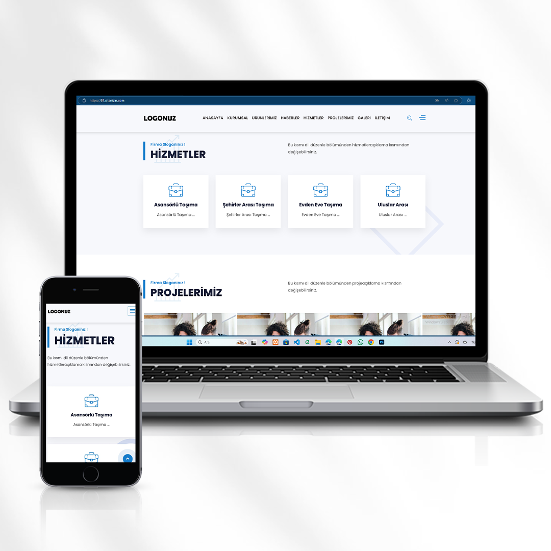 Kurumsal Nakliyat ve Taşımacılık Hizmetleri Web Sitesi  81.sitenizin.com