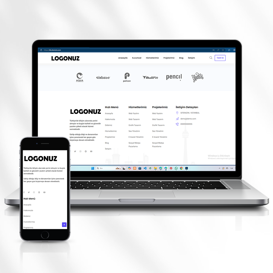 Kurumsal Hizmet ve Proje Tanıtım Web Sitesi  66.sitenizin.com