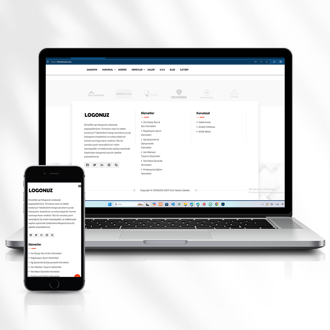 Kurumsal Web Tasarım Hizmeti Tanıtım Sitesi  64.sitenizin.com