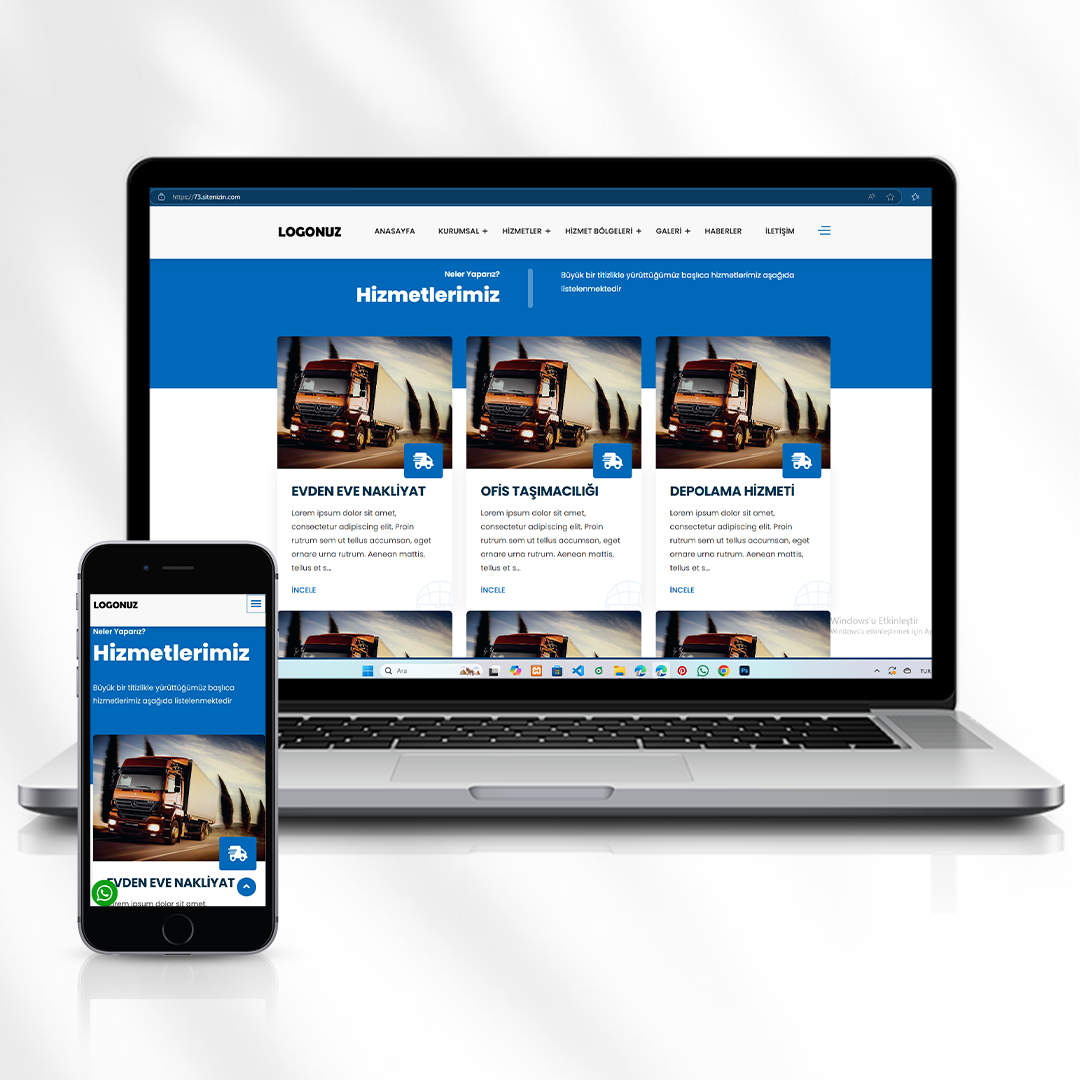Nakliye ve Lojistik Hizmetleri Web Sitesi  73.sitenizin.com