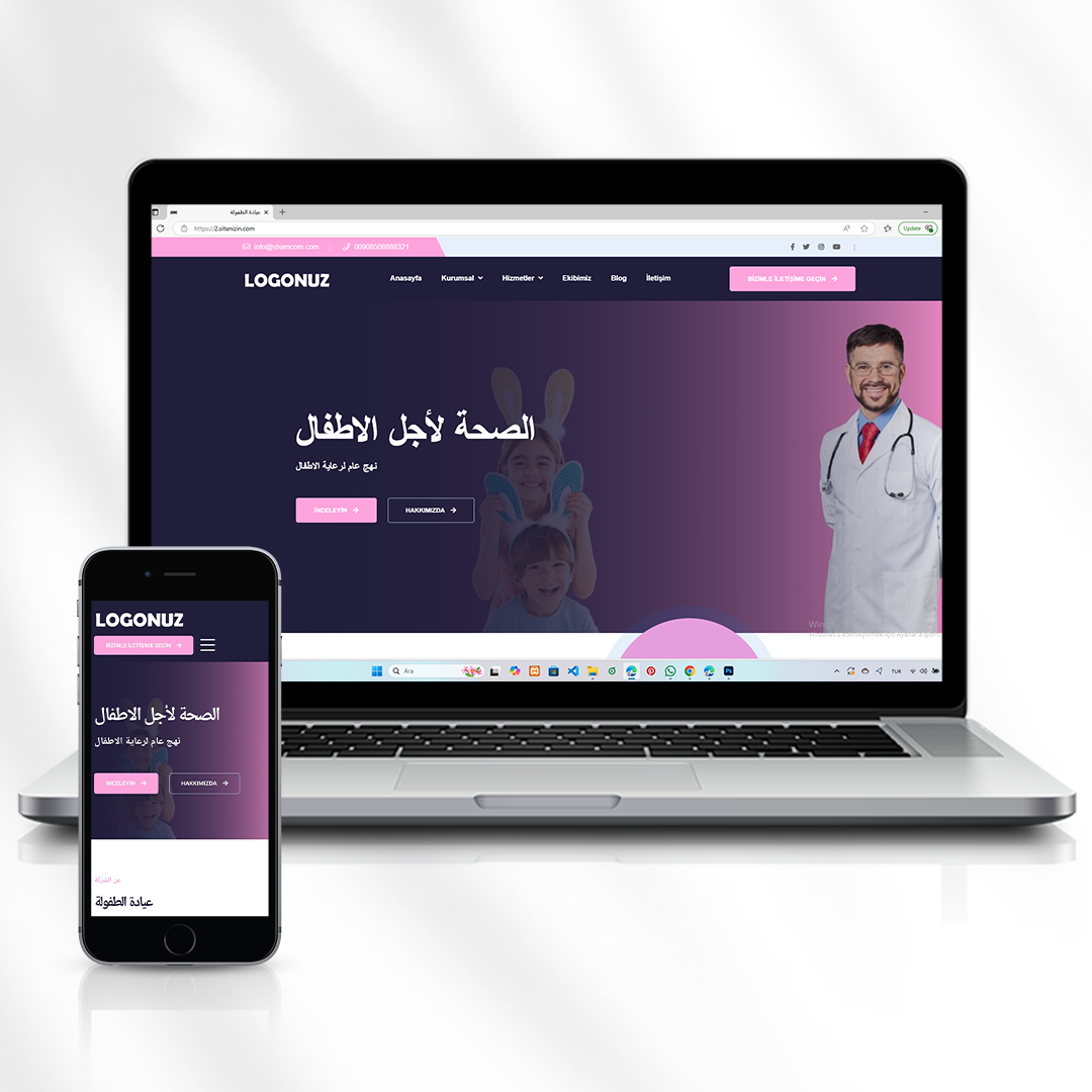 Doktorlar, Klinikler ve Tıp Merkezleri İçin Hazır Hizmet Web Sitesi Kod 2.sitenizin.com