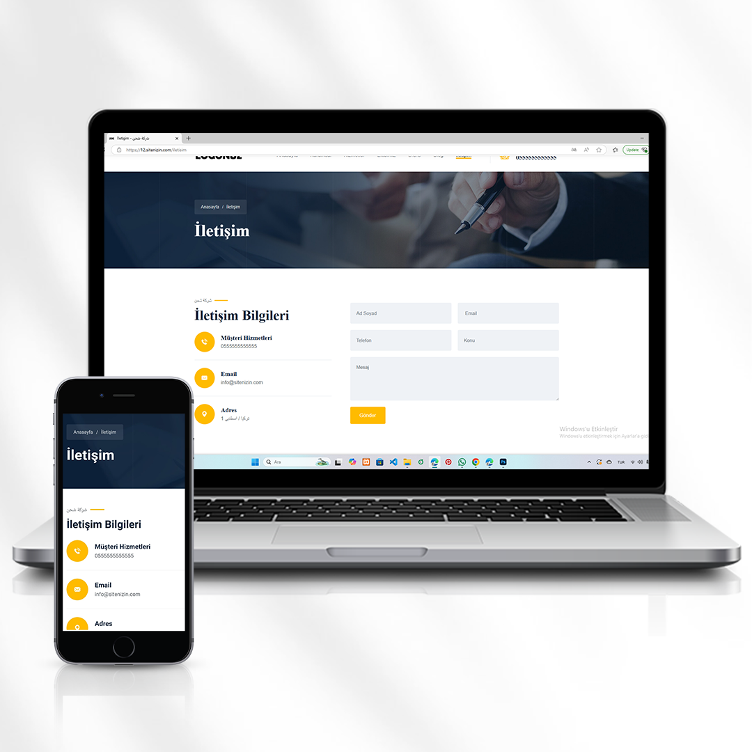 Nakliyat Kargo ve Genel Hizmet Şirketleri İçin Kurumsal Web Sitesi Kod 12.sitenizin.com