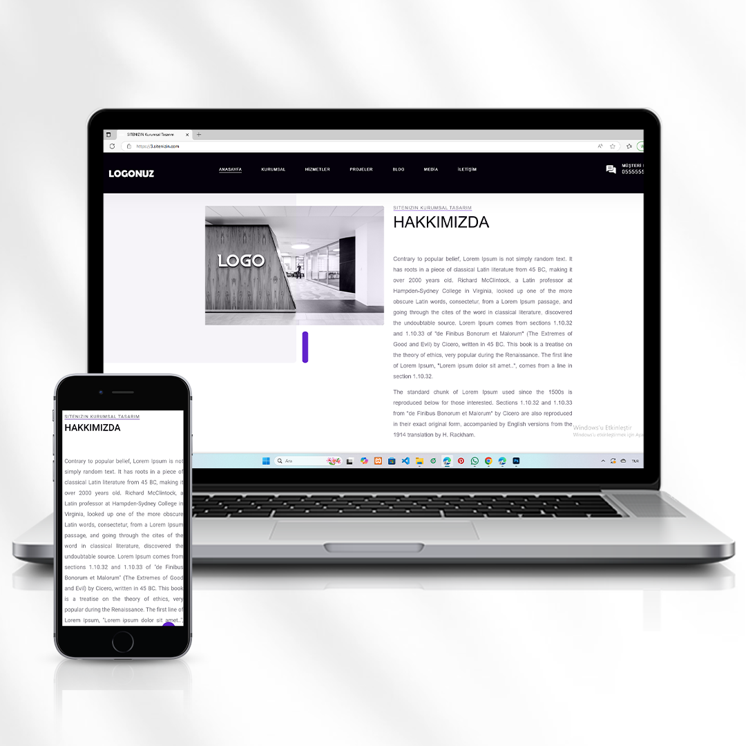 Tüm Hizmet Sektörleri İçin Kurumsal Hazır Web Sitesi Kod 3.sitenizin.com