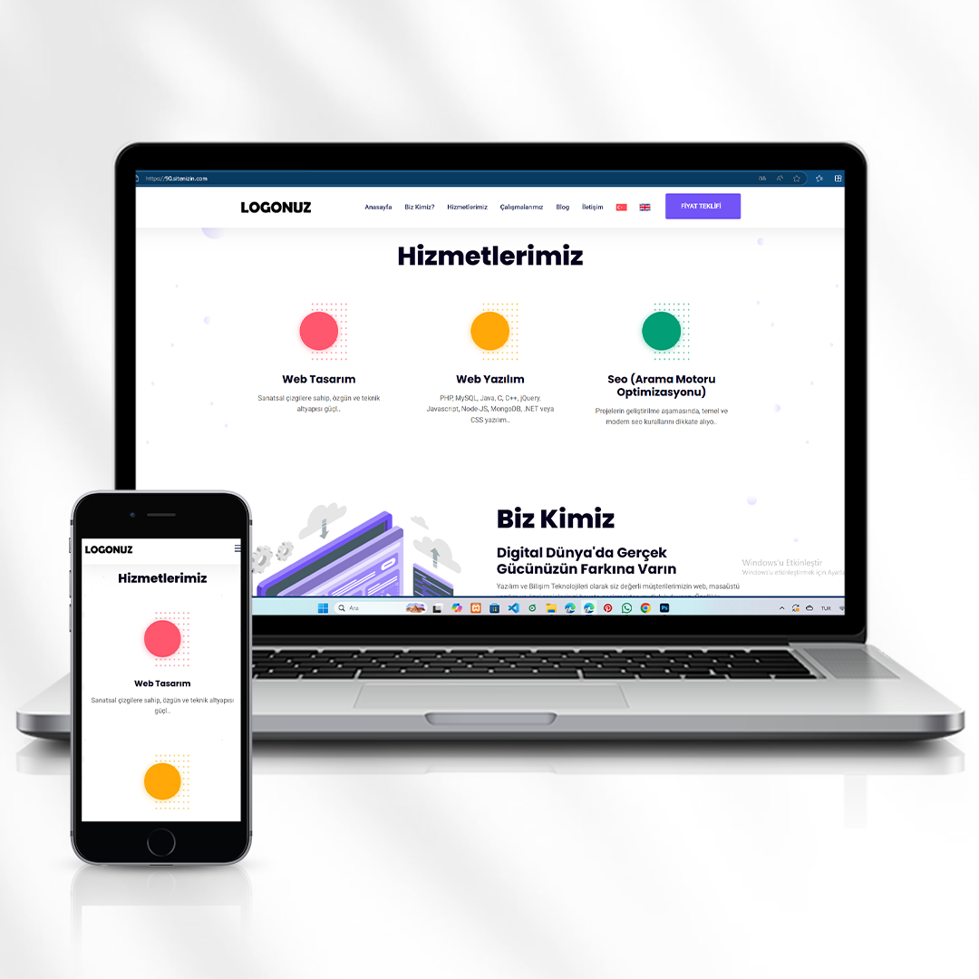 Tasarım Hizmetleri Web Sitesi Kod 90.sitenizin.com