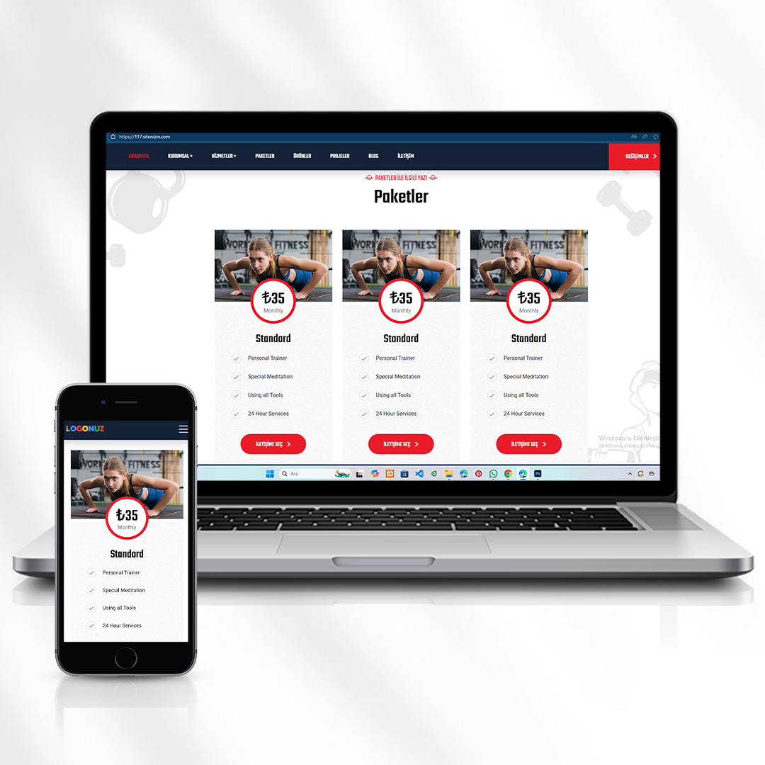 Spor, Fitness ve Vücut Geliştirme Web Sitesi  117.sitenizin.com