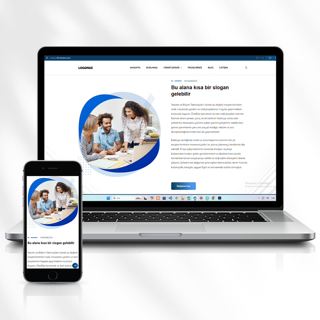 Kurumsal Hizmet ve Proje Tanıtım Web Sitesi Kod 69.sitenizin.com