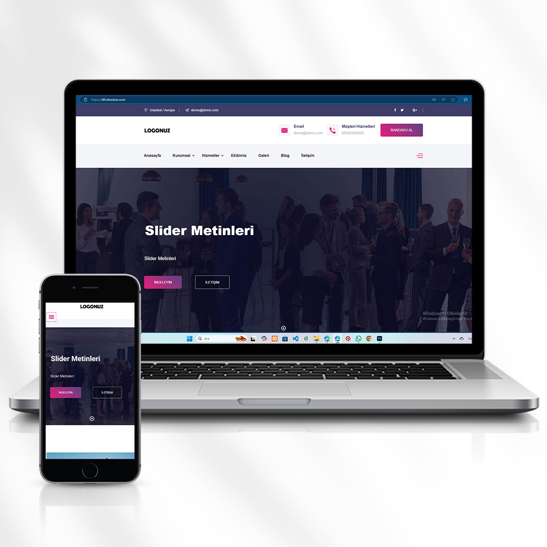 Kurumsal Tanıtım ve Hizmet Web Sitesi Kod 60.sitenizin.com