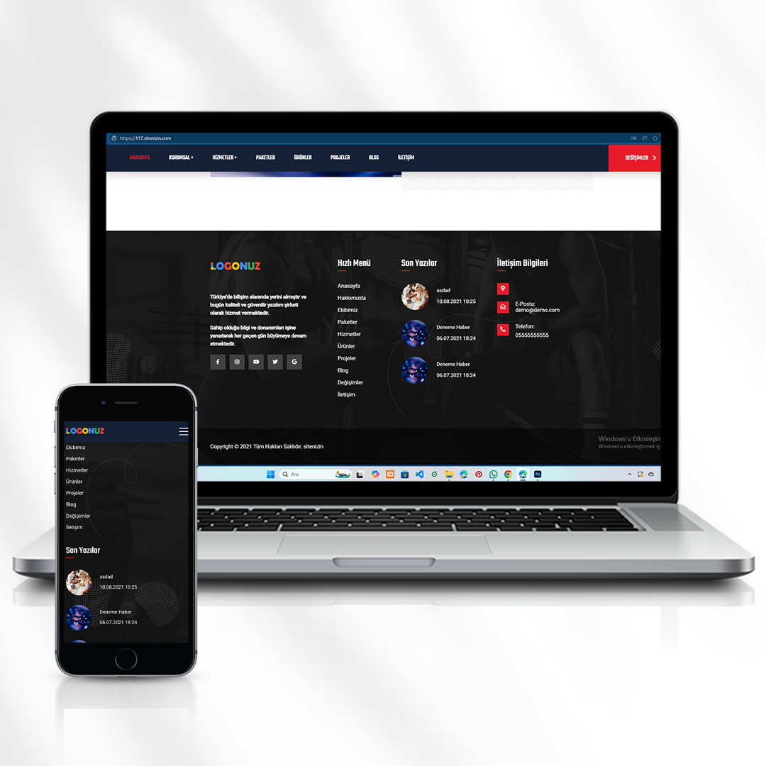 Spor, Fitness ve Vücut Geliştirme Web Sitesi  117.sitenizin.com
