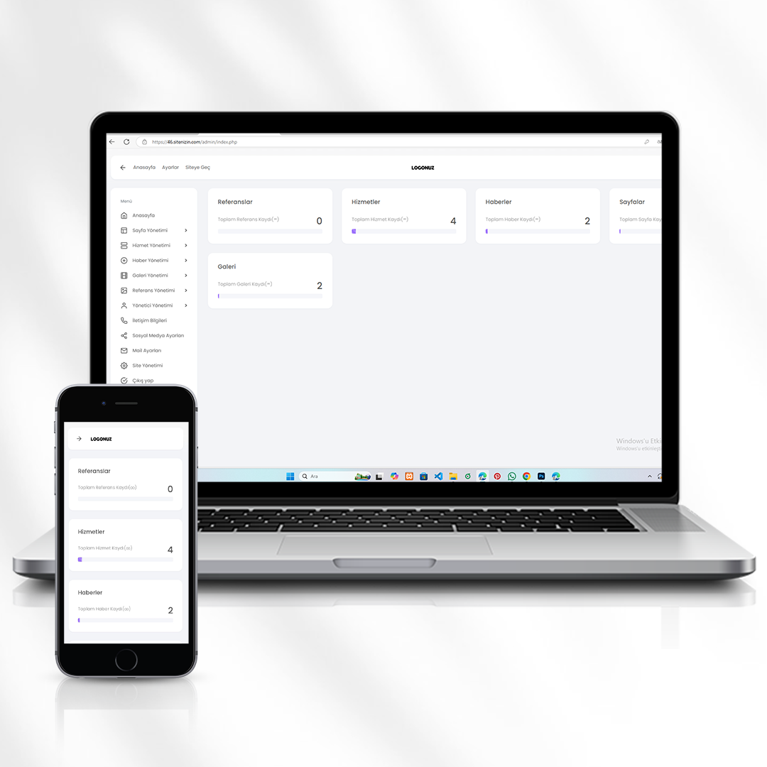 Kişisel Hizmet ve Portföy Sitesi  Freelancer Tanıtım Web Sitesi  46.sitenizin.com