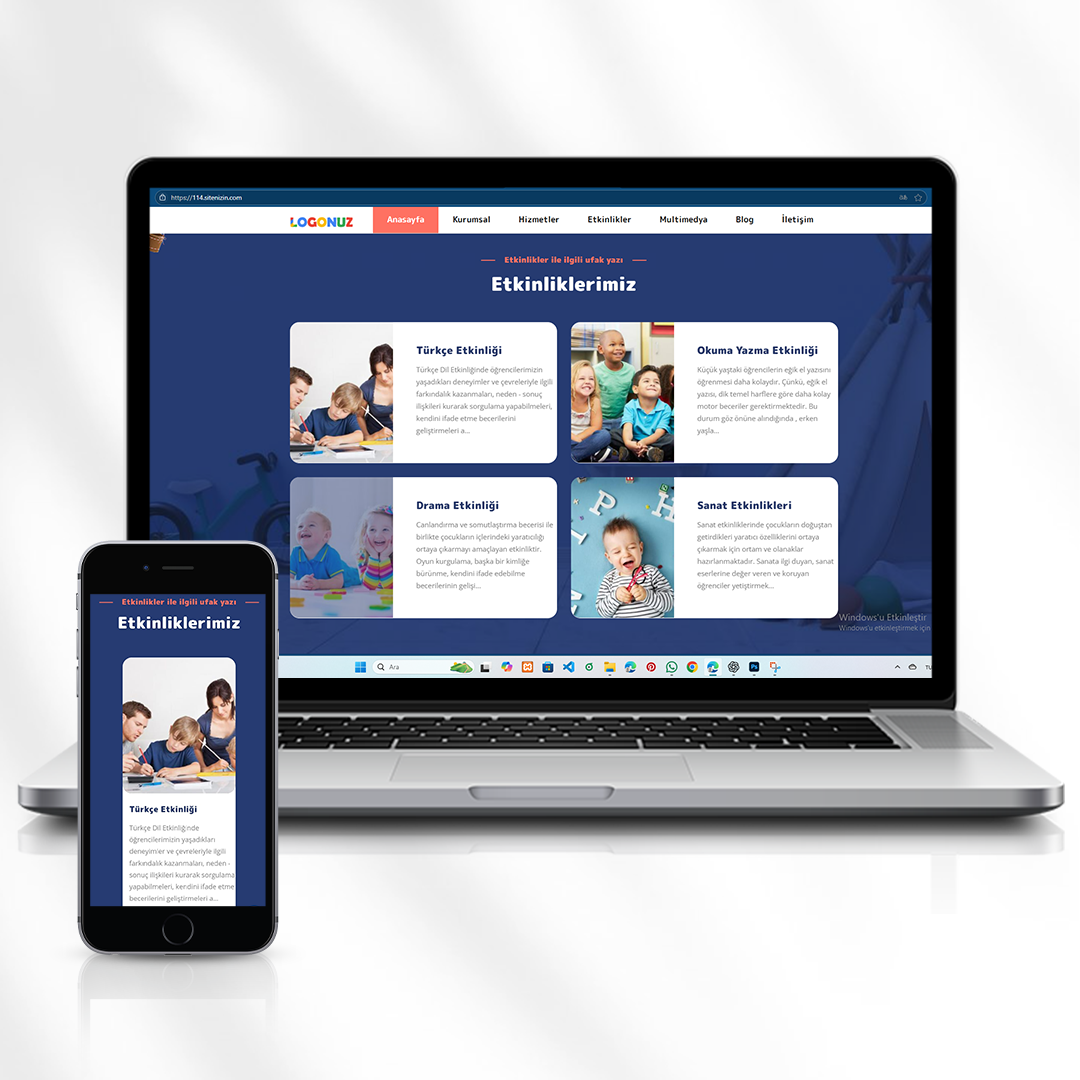 Kreş ve Anaokulu Tanıtım Web Sitesi  114.sitenizin.com