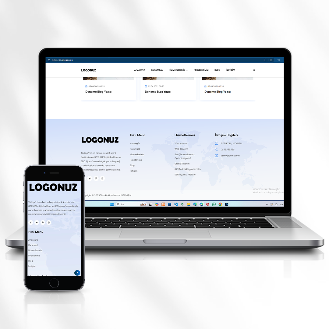 Kurumsal Hizmet ve Proje Tanıtım Web Sitesi Kod 69.sitenizin.com