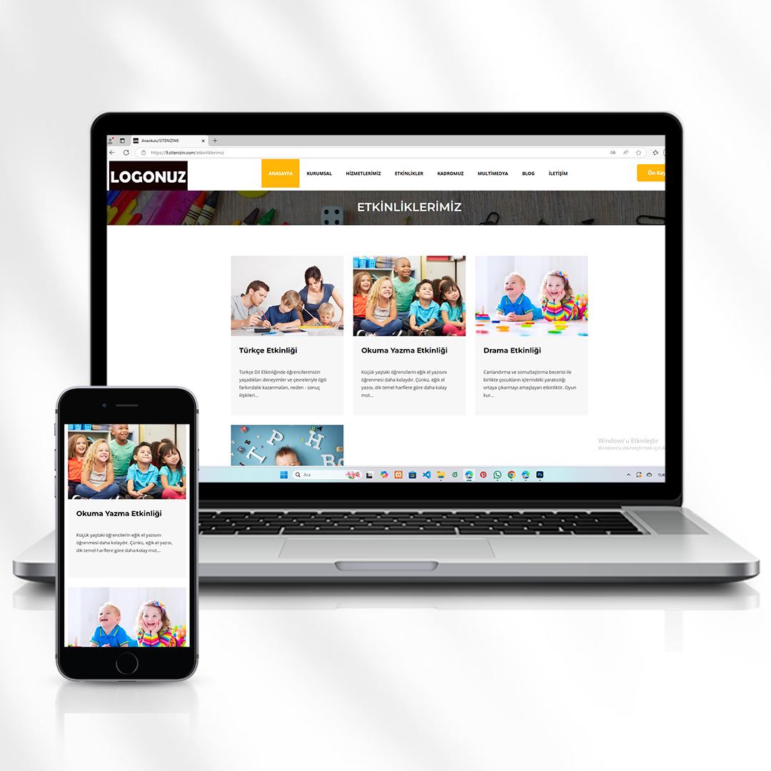 Eğitim Kurumları İçin Tanıtım Amaçlı Hizmet Web Sitesi Kod 9.sitenizin.com