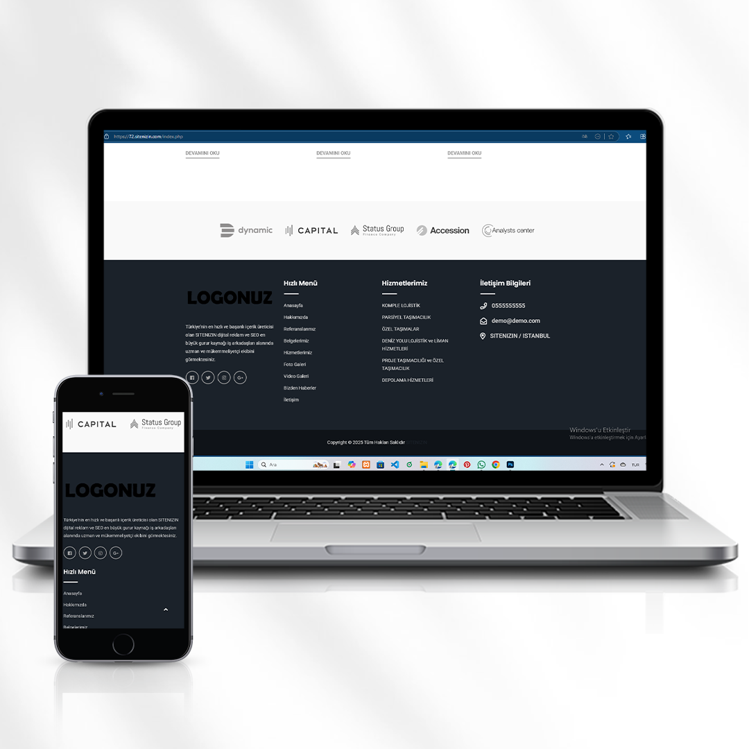 Nakliye ve Lojistik Hizmetleri Web Sitesi  72.sitenizin.com