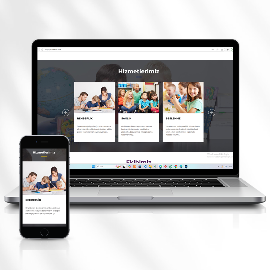 Eğitim Kurumları İçin Tanıtım Amaçlı Hizmet Web Sitesi Kod 9.sitenizin.com