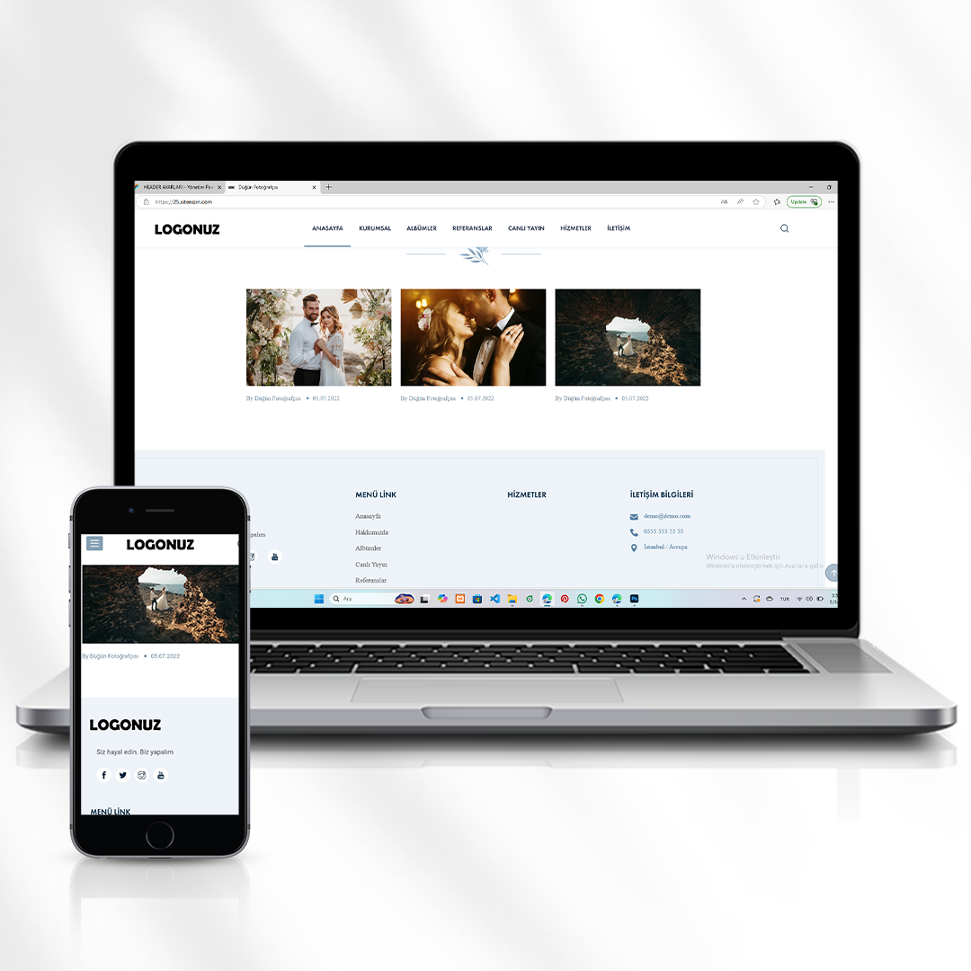 Düğün Fotoğrafçısı Hizmet Web Sitesi  25.sitenizin.com  