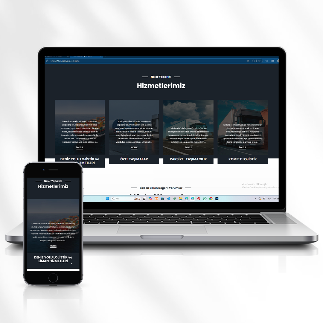 Nakliye ve Lojistik Hizmetleri Web Sitesi  72.sitenizin.com