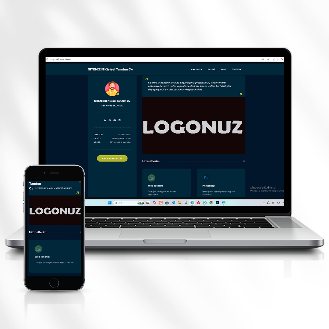 Kişisel Tanıtım ve CV Web Sitesi  48.sitenizin.com