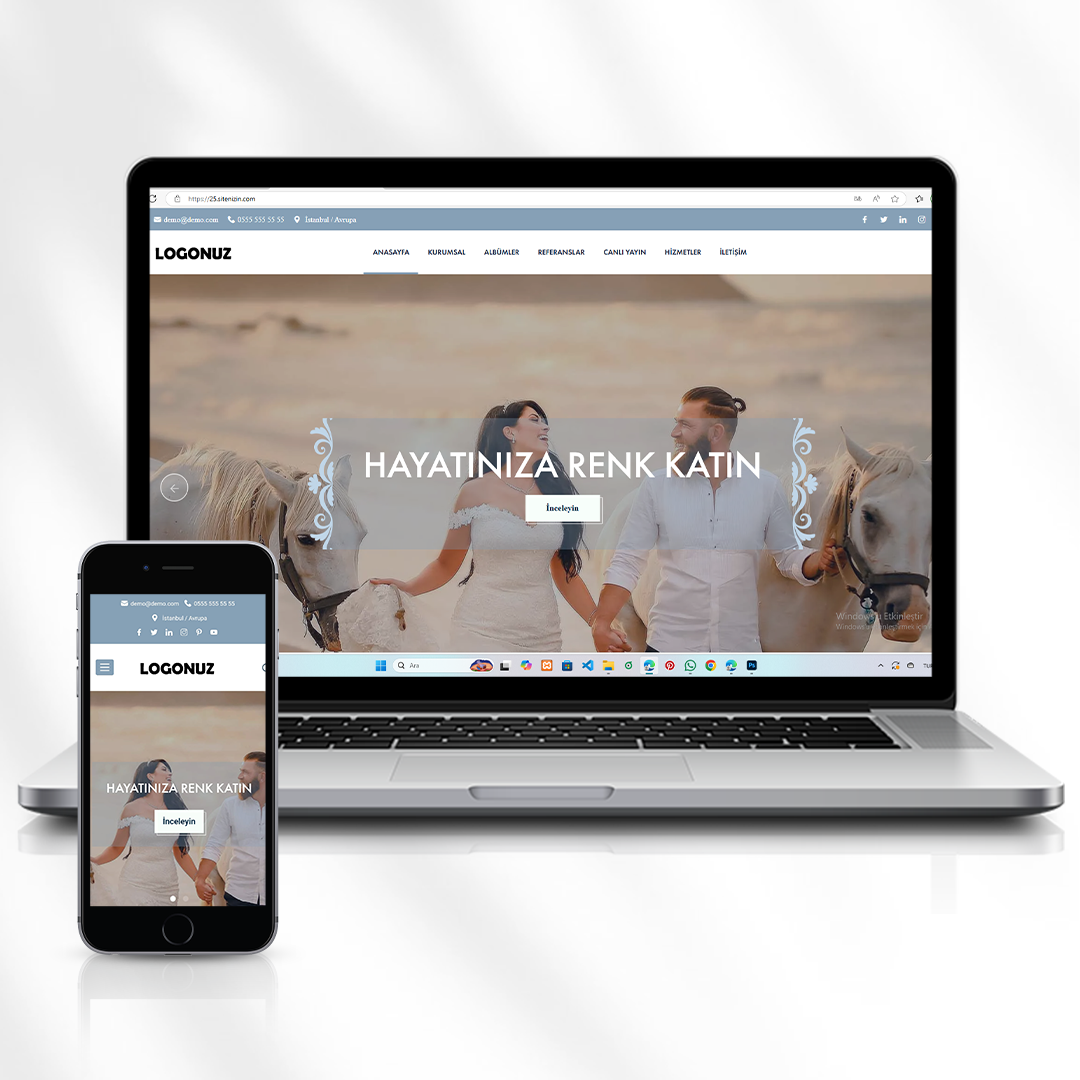 Düğün Fotoğrafçısı Hizmet Web Sitesi  25.sitenizin.com  