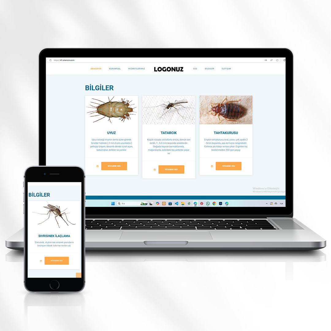Haşere İlaçlama Hizmetleri Kurumsal Web Sitesi  41.sitenizin.com