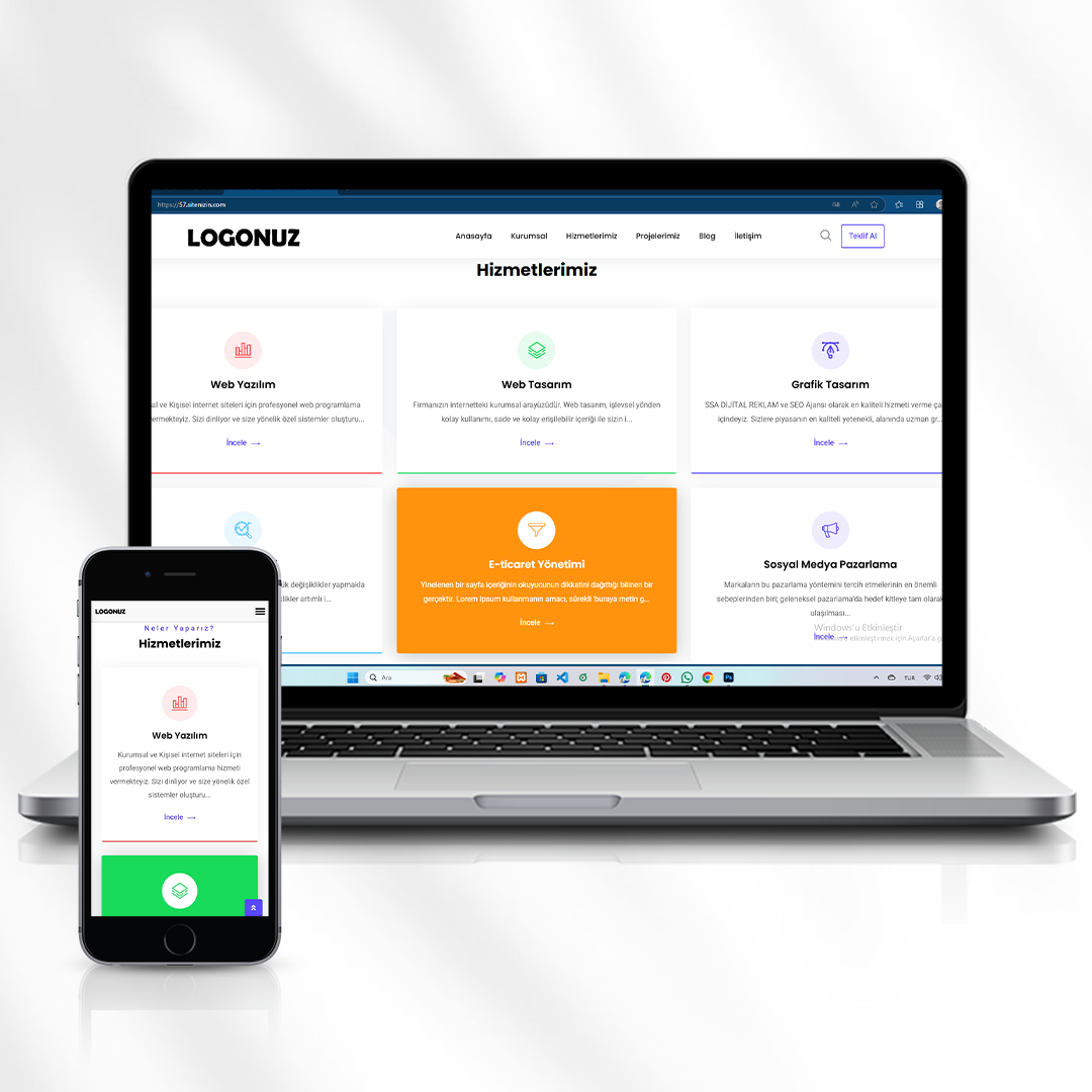Profesyonel Tasarım Hizmetleri Kurumsal Web Sitesi  57.sitenizin.com