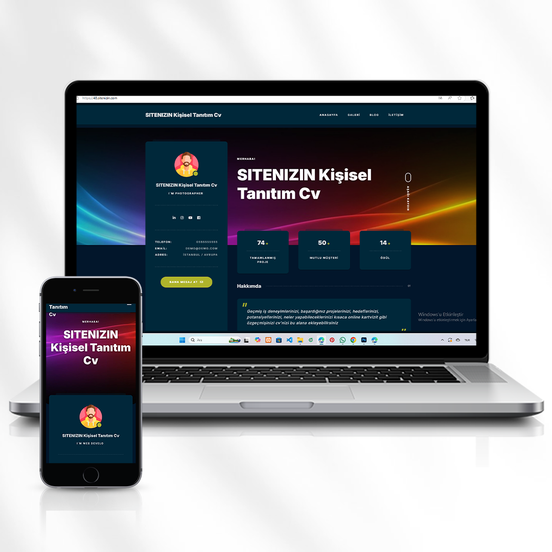 Kişisel Tanıtım ve CV Web Sitesi  48.sitenizin.com