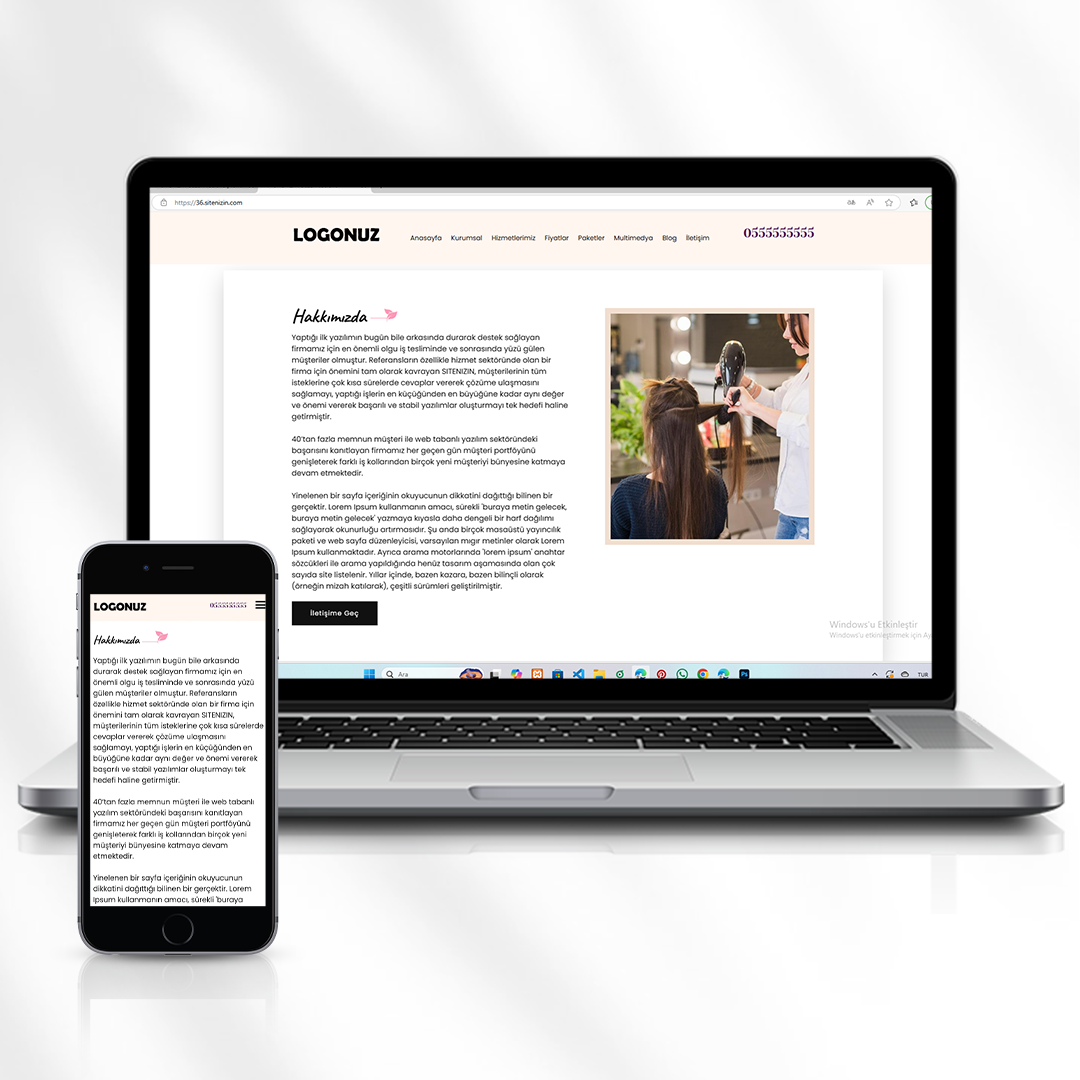 Hizmet ve Tanıtım Web Sitesi  Kurumsal Hizmet Sunan İşletmeler İçin  36.sitenizin.com