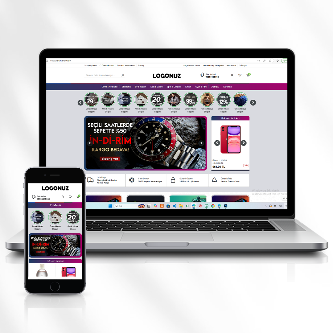 Çok Kategorili E-Ticaret Sitesi  Geniş Ürün Yelpazesi  31.sitenizin.com