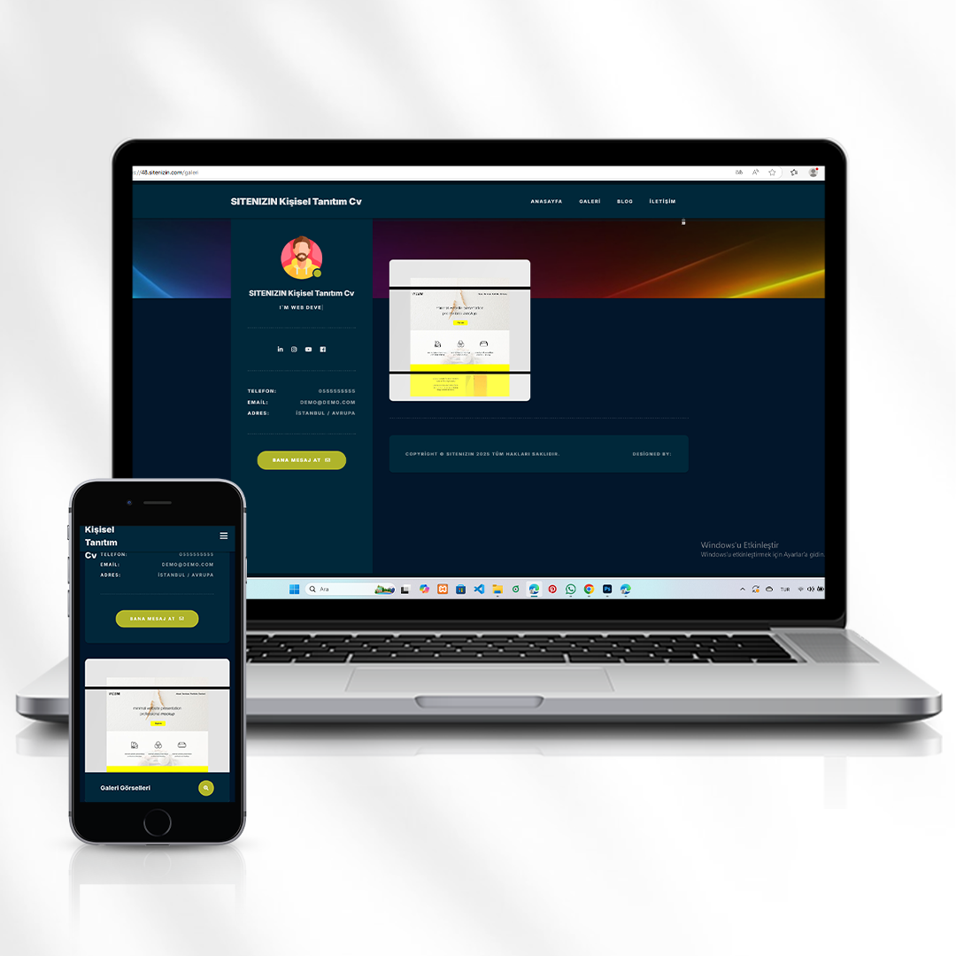 Kişisel Tanıtım ve CV Web Sitesi  48.sitenizin.com