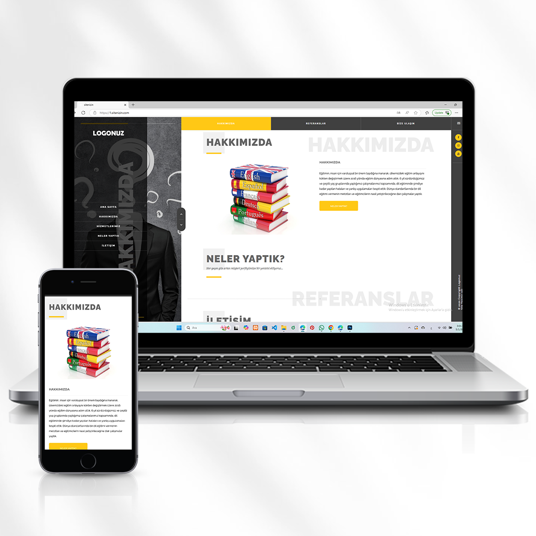 Eğitim Kurumları İçin Hazır Tanıtım Web Sitesi (Açık Kaynak PHP Script) Kod 1.sitenizin.com