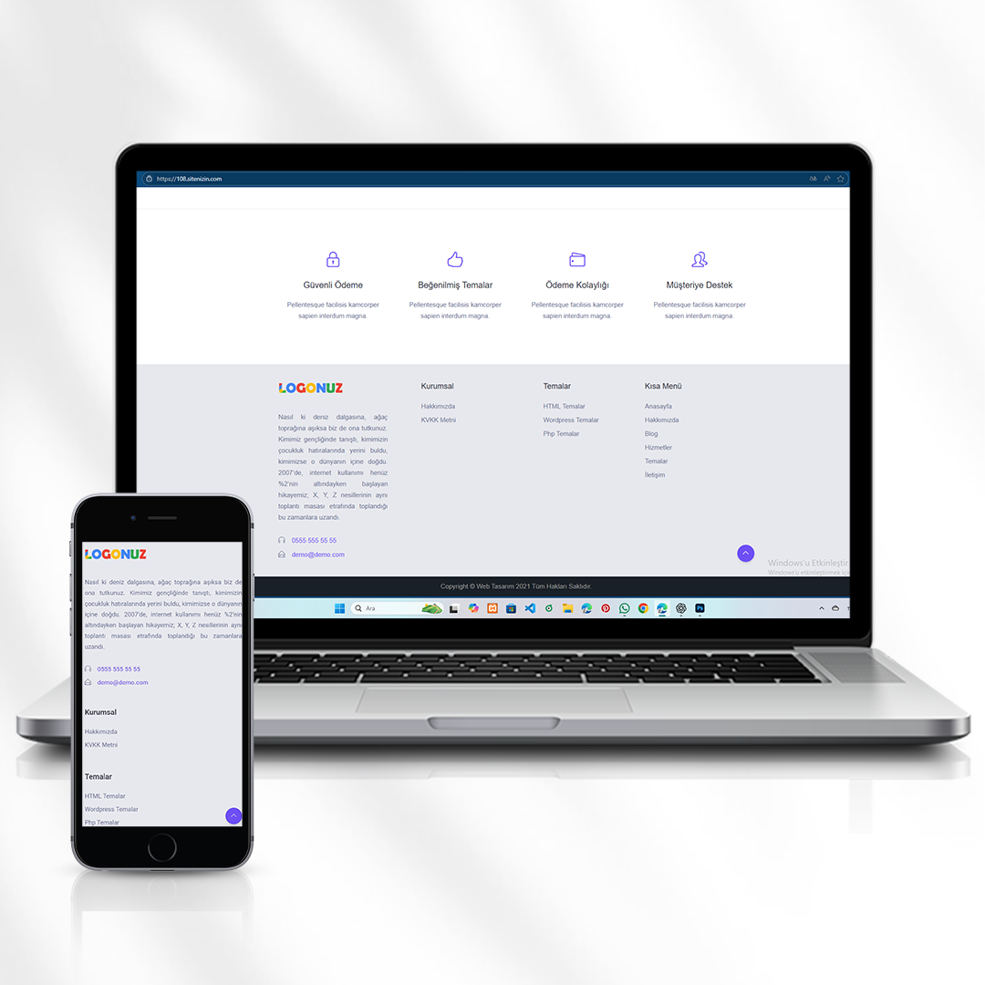 Web Tasarım Hizmetleri ve Tema Tanıtım Sitesi  108.sitenizin.com