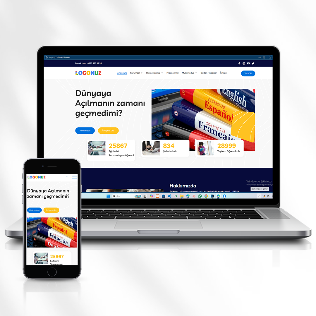 Dil Kursu Tanıtım ve Kayıt Web Sitesi  126.sitenizin.com