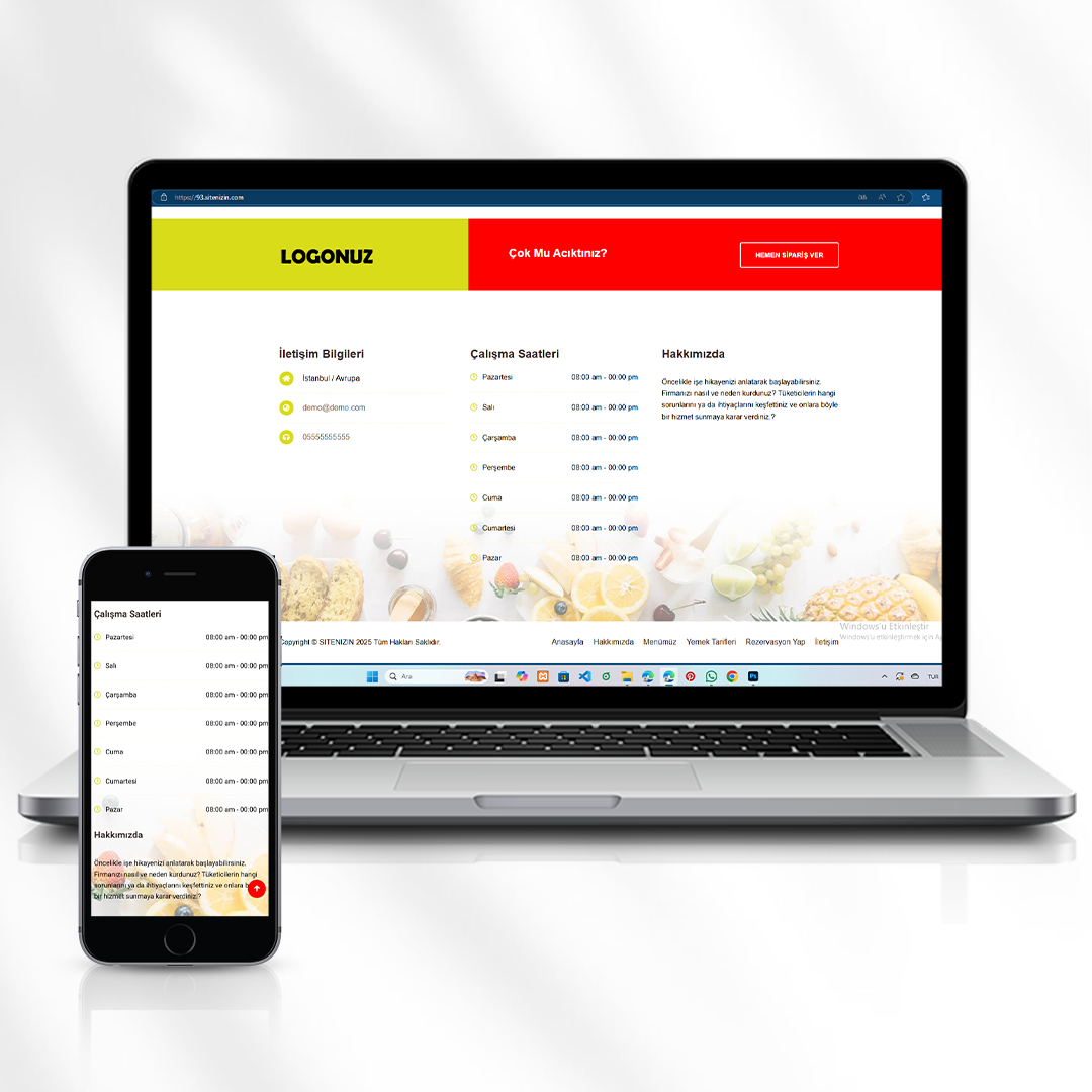 Restoran Web Sitesi  Menü Rezervasyon ve Yemek Tarifleri   93.sitenizin.com