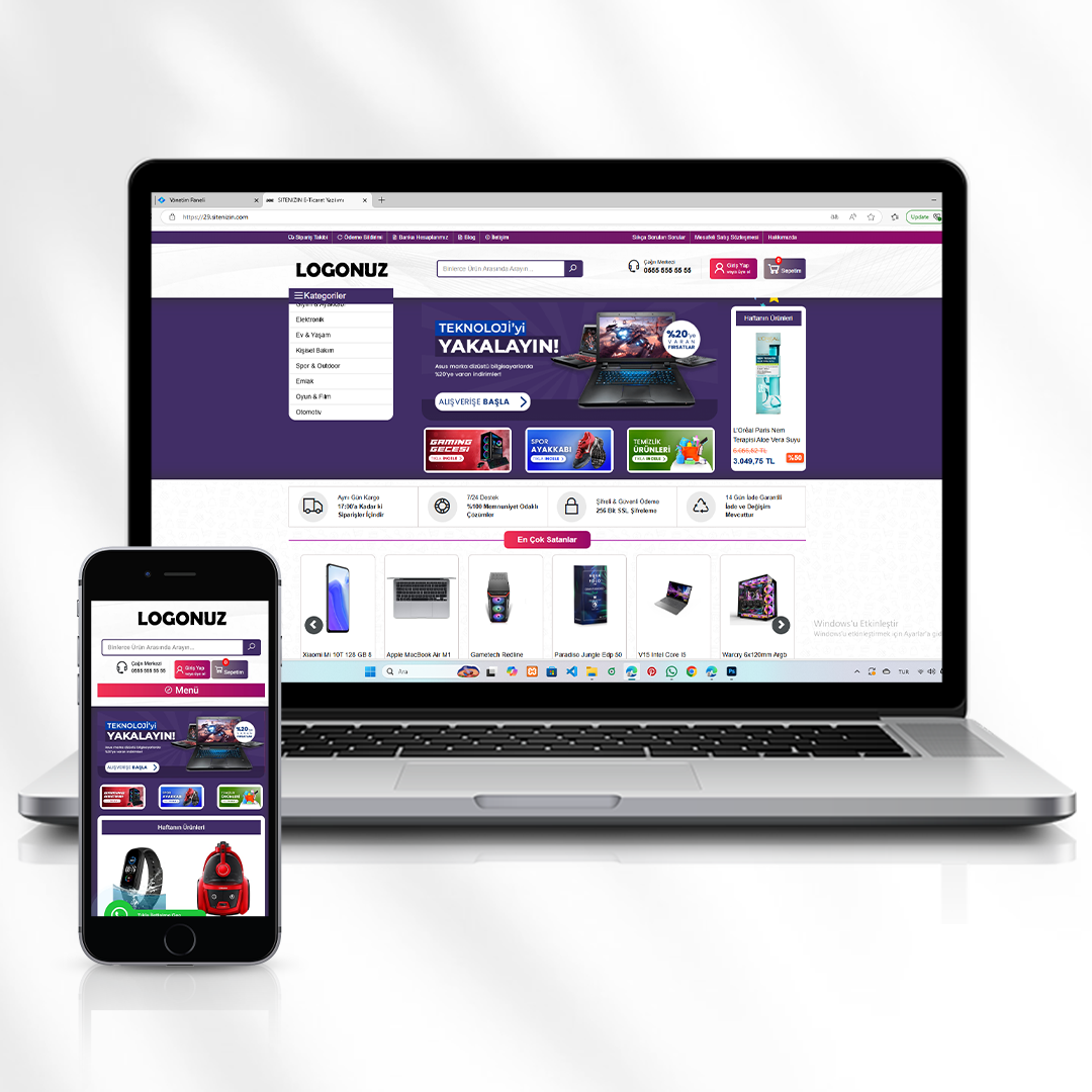 Çok Kategorili E-Ticaret ve Alışveriş Sitesi  29.sitenizin.com