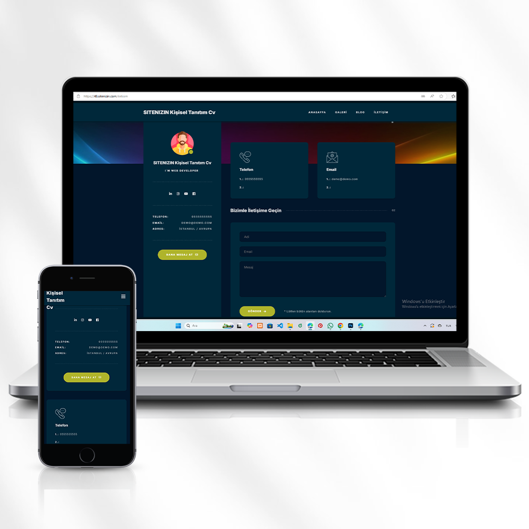 Kişisel Tanıtım ve CV Web Sitesi  48.sitenizin.com