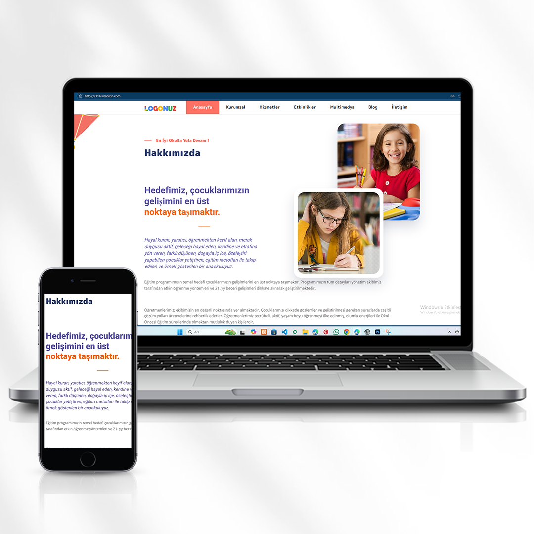 Kreş ve Anaokulu Tanıtım Web Sitesi  114.sitenizin.com