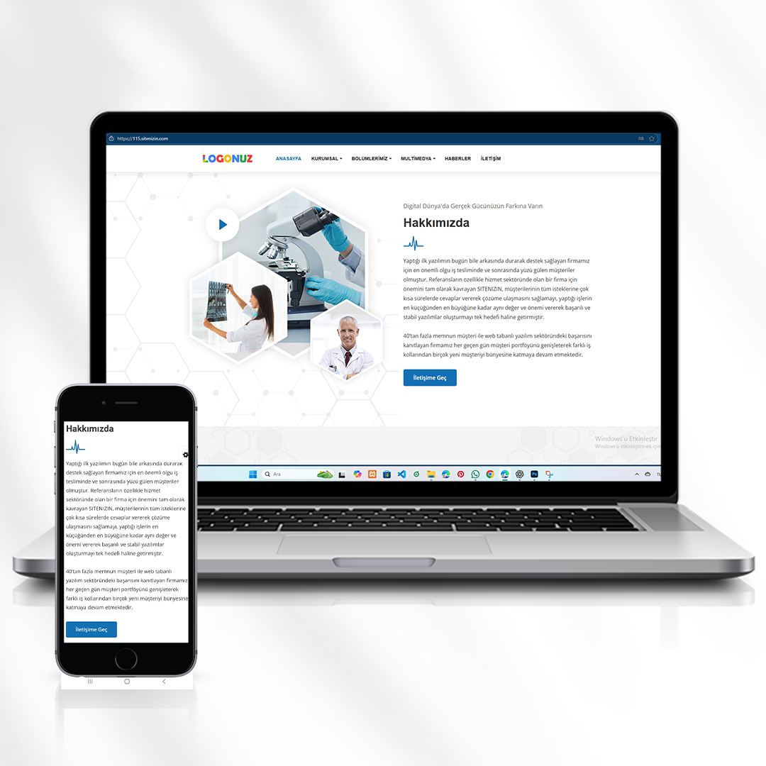 Tıbbi Merkez ve Doktor Tanıtım Web Sitesi  115.sitenizin.com
