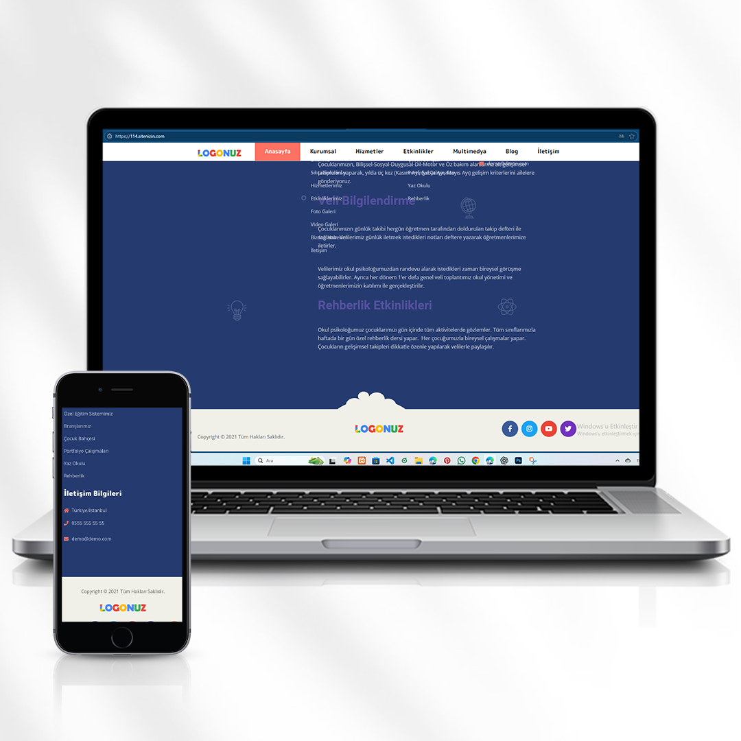 Kreş ve Anaokulu Tanıtım Web Sitesi  114.sitenizin.com