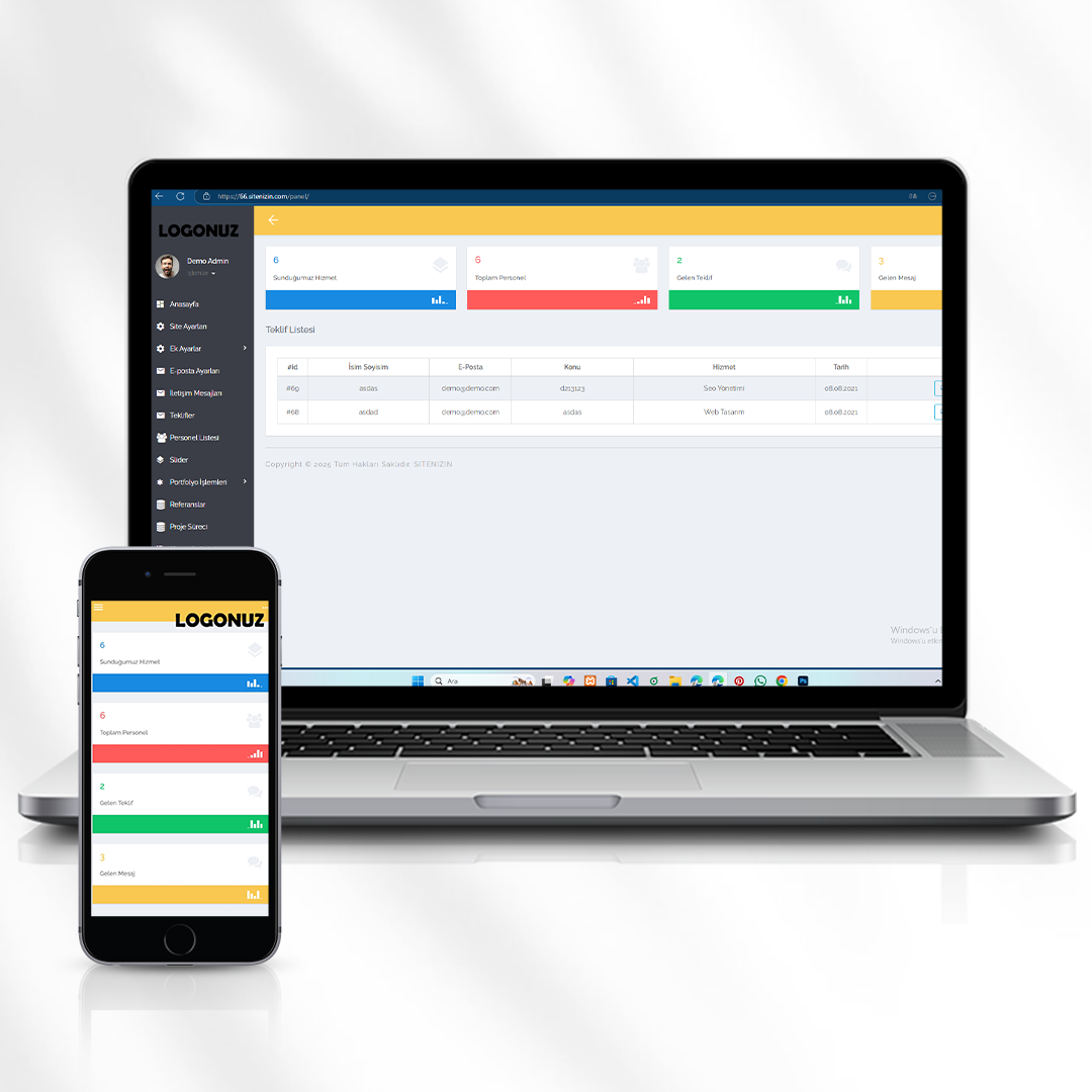 Kurumsal Hizmet ve Proje Tanıtım Web Sitesi  66.sitenizin.com