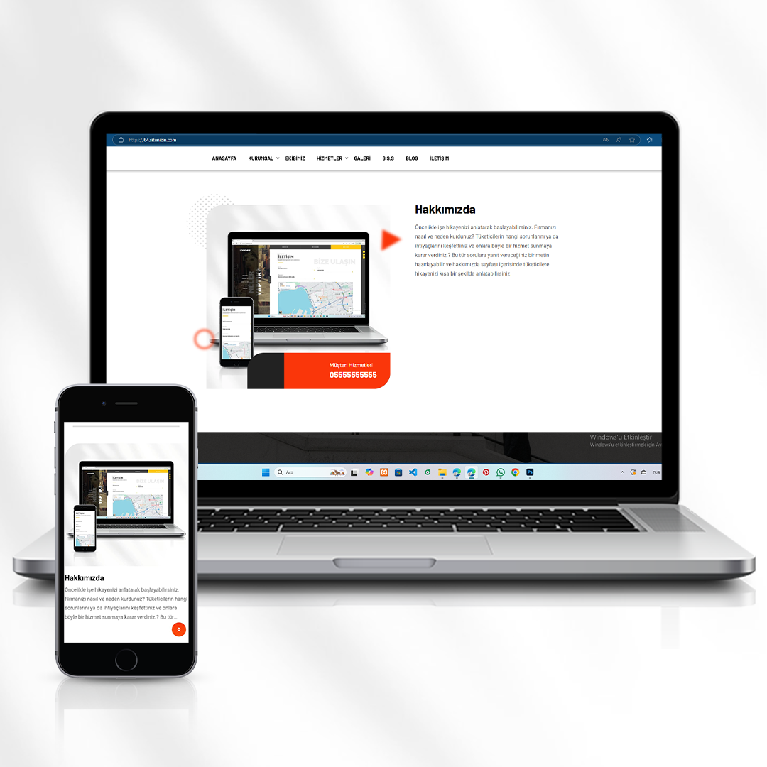 Kurumsal Web Tasarım Hizmeti Tanıtım Sitesi  64.sitenizin.com
