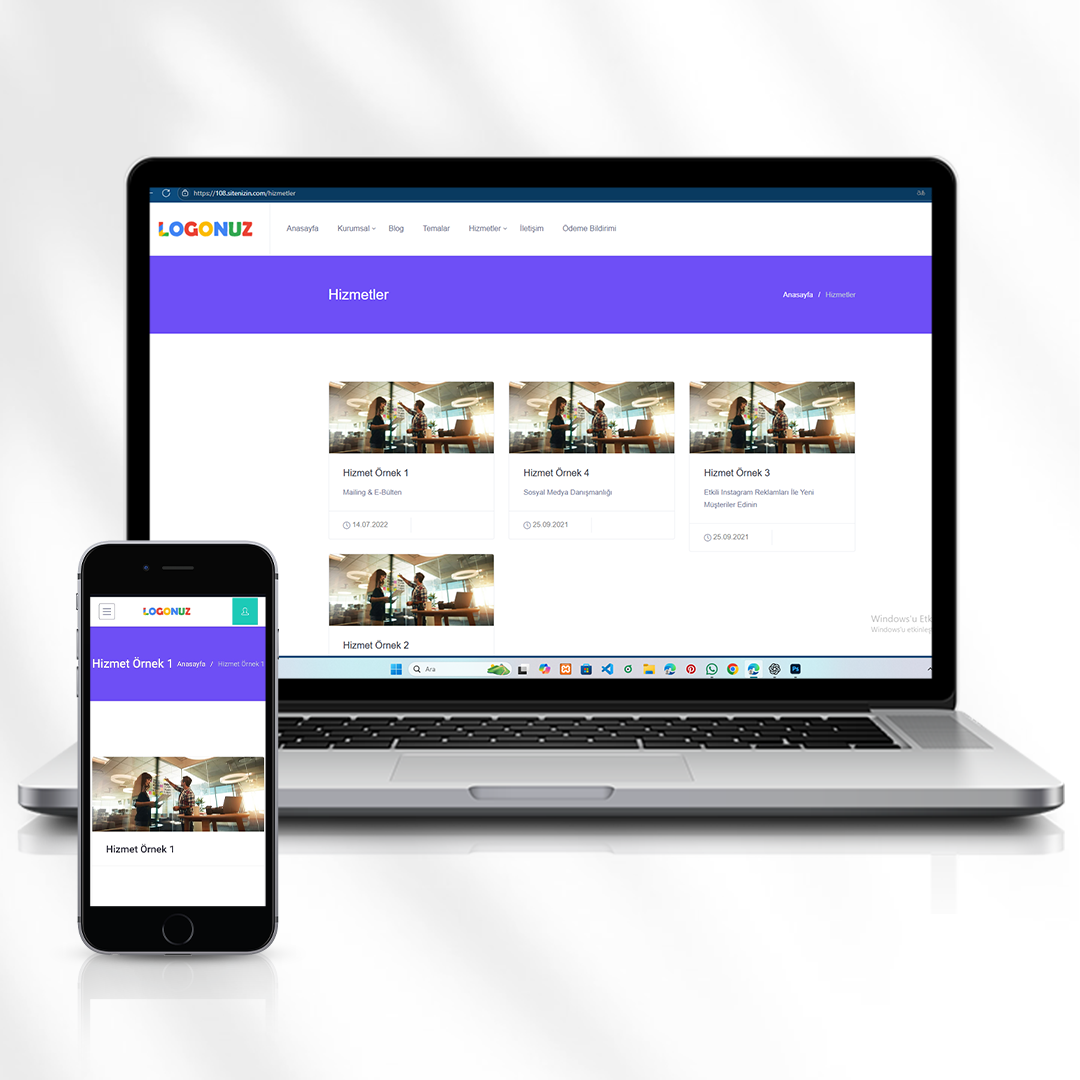 Web Tasarım Hizmetleri ve Tema Tanıtım Sitesi  108.sitenizin.com