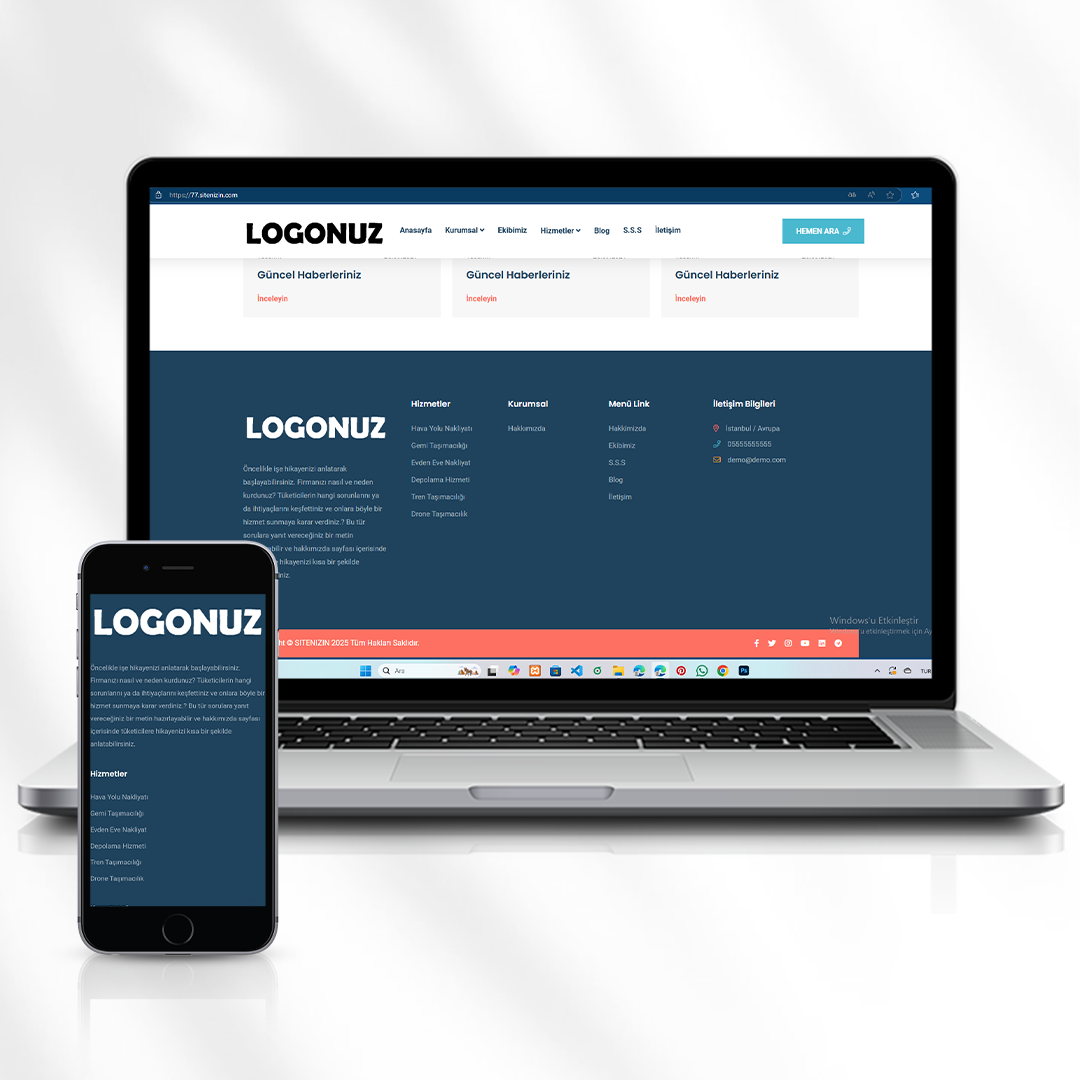 Nakliyat ve Lojistik Hizmetleri Web Sitesi  77.sitenizin.com