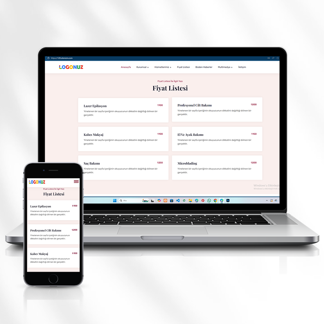 Güzellik ve Bakım Merkezi Web Sitesi  120.sitenizin.com