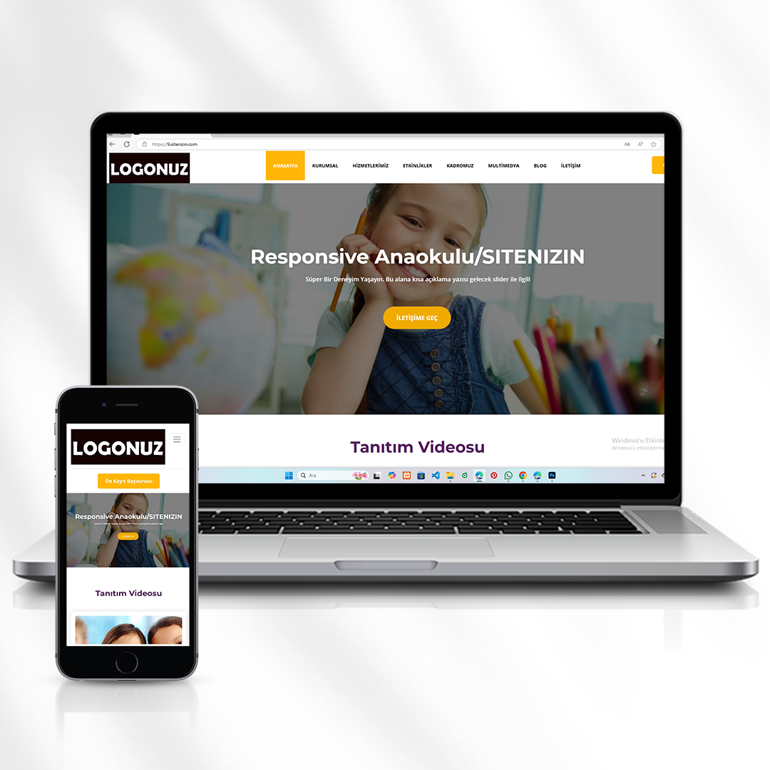 Eğitim Kurumları İçin Tanıtım Amaçlı Hizmet Web Sitesi Kod 9.sitenizin.com