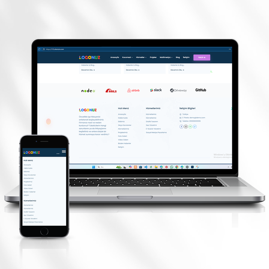 Kurumsal Web Tasarım ve Yazılım Çözümleri Tanıtım Sitesi  113.sitenizin.com
